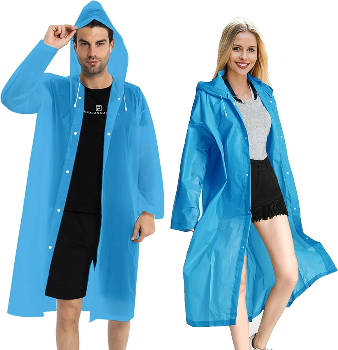 Reusable Rain Coats, 2 Pack, Blue
