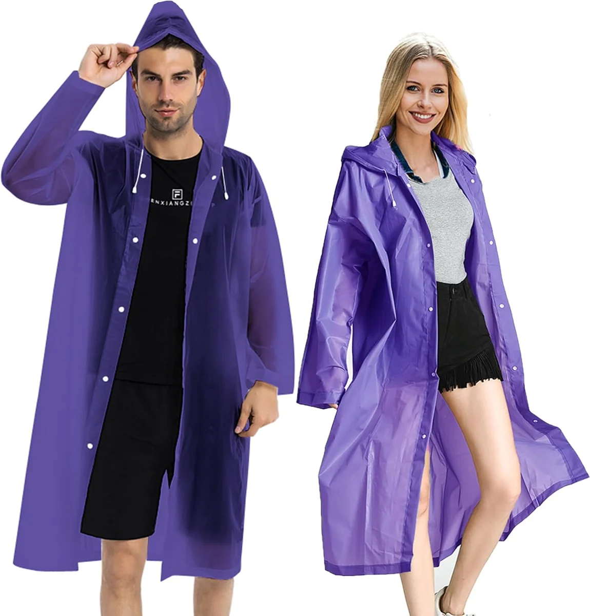 Reusable Rain Coats, 2 Pack, Purple