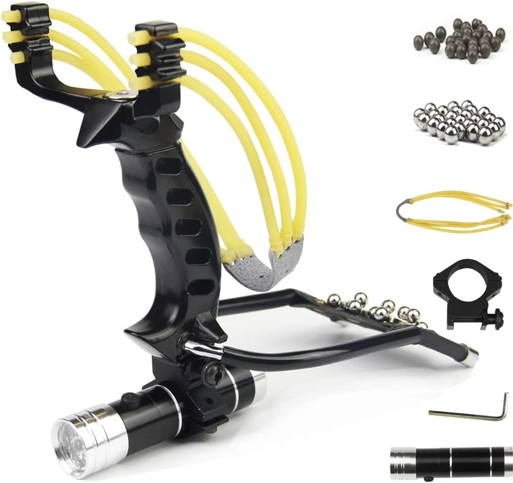 Wrist Slingshot with Flashlight, Black